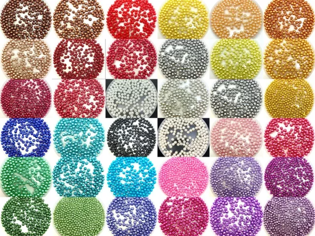 Glass Faux Pearl Beads - choice of 50+ colours, sizes 3mm 4mm 6mm 8mm 10mm 12mm