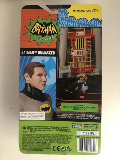 MCFARLANE TOYS BATMAN 1966 RETRO SMASCHERATO ADAM WEST come Bruce Wayne
