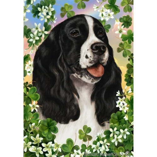 Clover House Flag - Black and White English Springer Spaniel 31080