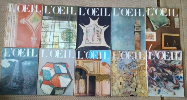 Lot de 10 L'Oeil Revue d'Art 1979 N°282/283/286/293/310/314/333/366/368/369/371