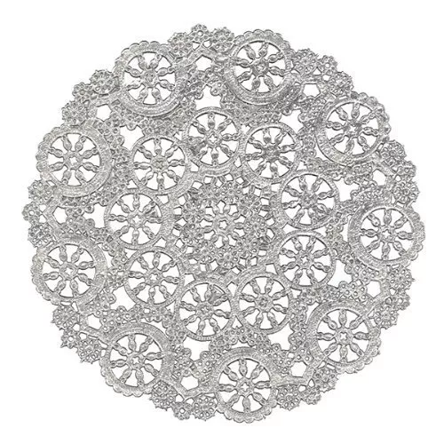 Royal Lace Round Foil Doilies, Silver, 8-Inch,12 Foils per pack (B26505)