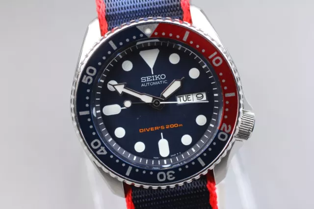 *Exc+3* Seiko Diver 200mm SKX009 Pepsi 7S26-0020 Men's Automatic From JAPAN 5604