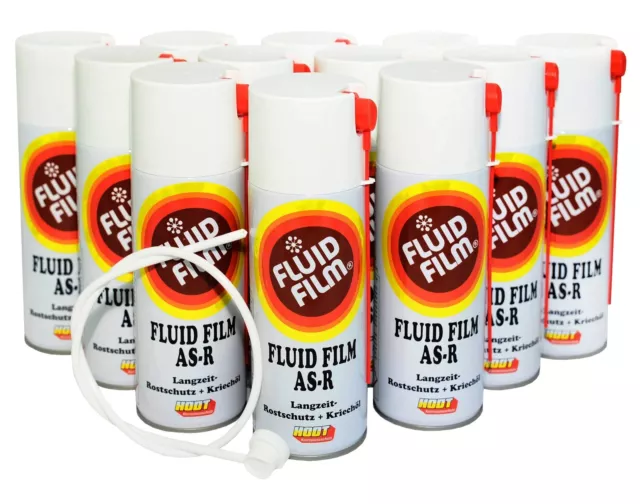 Fluid Film AS R 12x400ml  Nas Spray  +2x Düse 60cm 24,73€/L Hodt Langzeitschutz