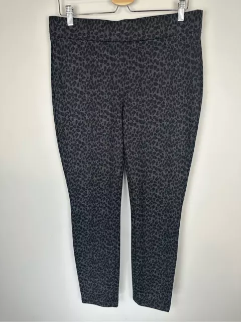 NYDJ WOMEN'S 10 Pull On Ponte Knit Leggings Gray Black Leopard Print ...