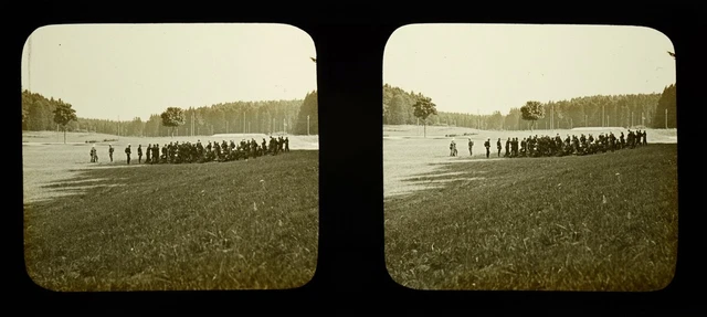 stereo view, Swiss, Lausanne, militaire, vue stéréoscopique, plaque verre 6x13