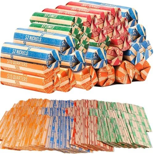 Premium Coin Roll Wrappers-Count Assorted Coin Papers Bundle of 250 Each 1000