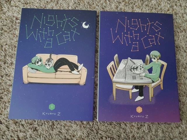 Nights with a Cat Manga Vols 1-2 by Kyuryu Z Yen Press UNREAD Kawaii