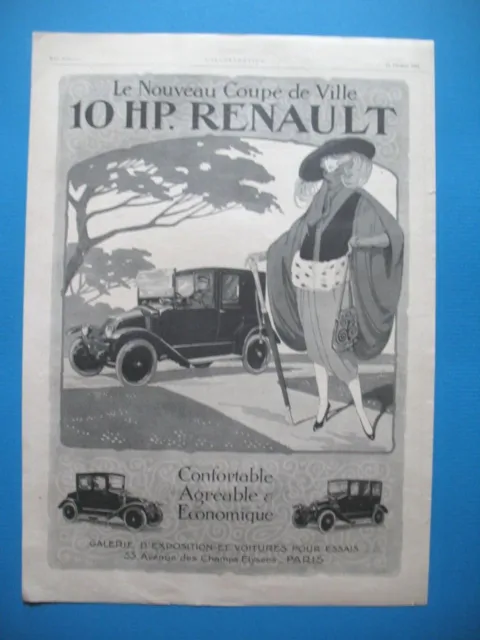 Renault Automobile 10 Hp French Ad 1921 City Cup