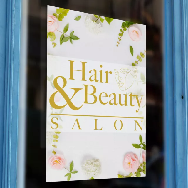 Hair & Beauty Salon Printed Vinyl Wall Window Shop Sign Adhesive Hairdresser