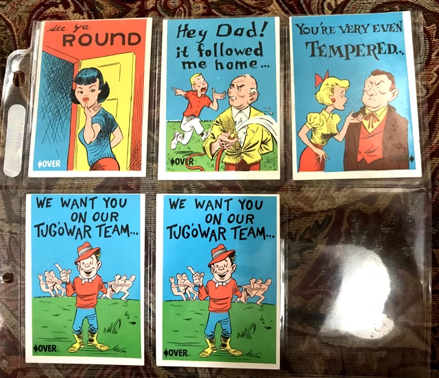 1961 Topps IDIOT CARDS Lot of 5 (one duplicate)