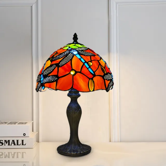 Lampada da tavolo Tiffany stile libellula 10 pollici arte artigianale tonalità design unico