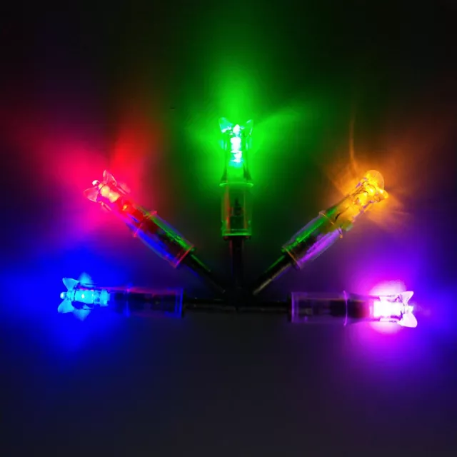 6pc Blue LED Lighted Automatically Crossbow bolts Arrow Nocks Tail 7.6mm Tracer