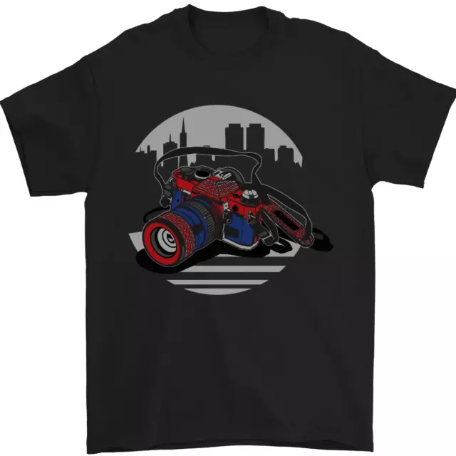 T-shirt uomo fotocamera supereroe fotografo fotografo 100% cotone
