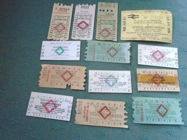 Job Lot Of Old British Railways Platform Tickets - See Pictures