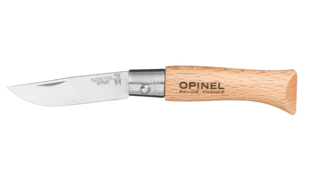 1 x couteau OPINEL 3 INOX stainless steel knife manche hetre folding