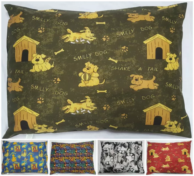 New Dog Bed Pillow Covers OR Filled Pillows - Choose COVER or COMPLETE Dog Bed