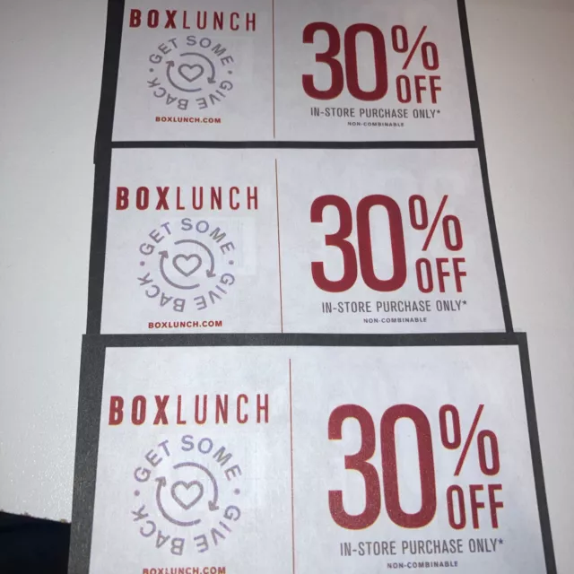 EXPIRE 12/31/23 4 BoxLunch Box Lunch Coupon (Valid In Store Only) 1.