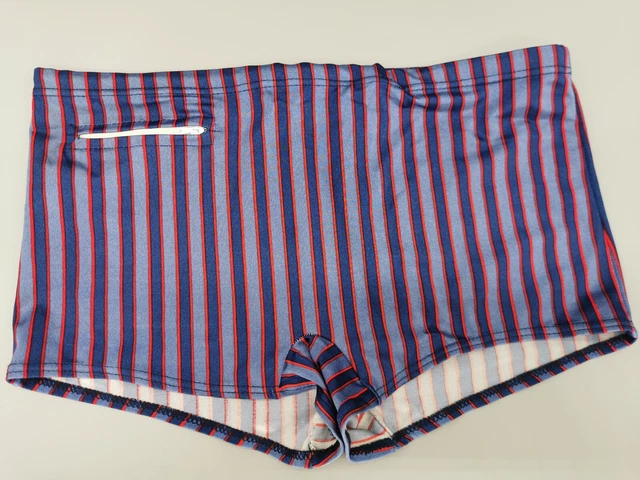 Costume da bagno originale anni 70 swim trunks taglia 7 L vintage retrò uomo a righe anni 80