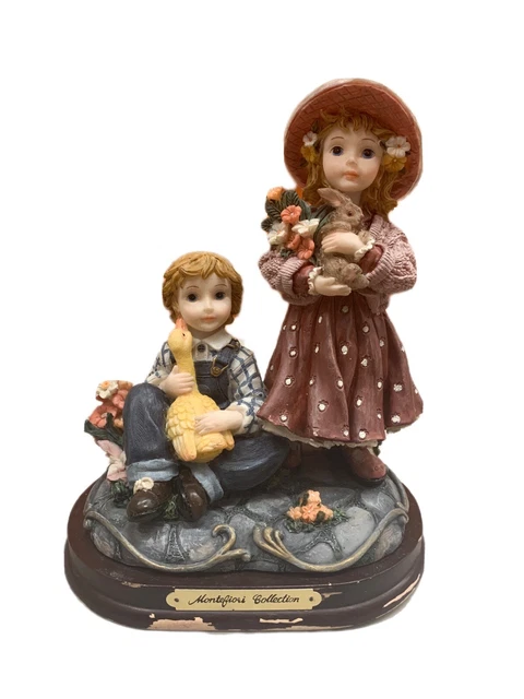 Montefiori Collection Italy Design, Girl With Bunny And Boy With Duck