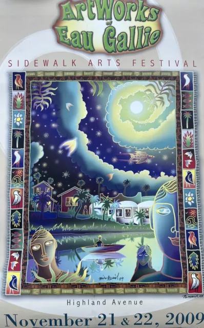 Art Works of Eau Gallie 2009 Art Festival Authentic Poster 15 X 25 Florida