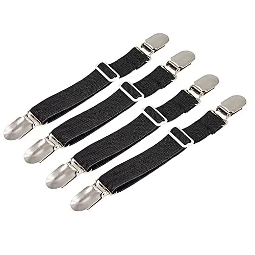 4Pcs Adjustable Bed Sheet Fasteners Suspenders, Elastic Sheet Straight-4pcs