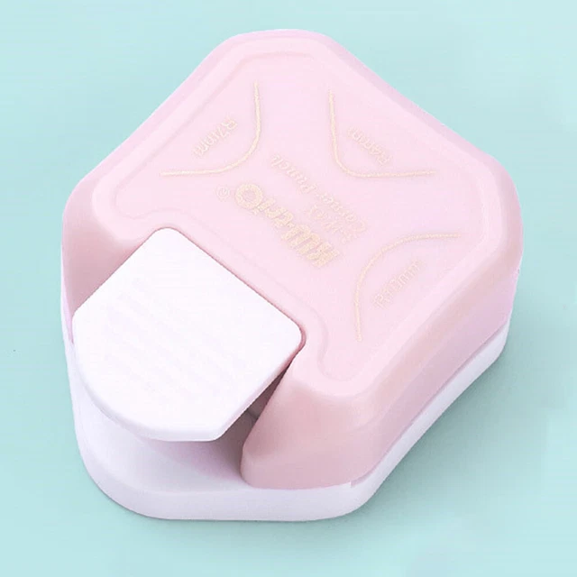 Universal Mini Corner Cutter DIY Paper Edge Circle Trimmer for Card (Pink)