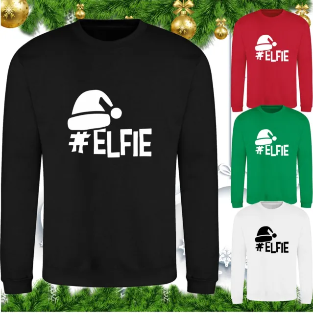 Felpa Selfie Maglione Natale Elfie #Elfie Elf Squad Natale Vacanze Elfie Top