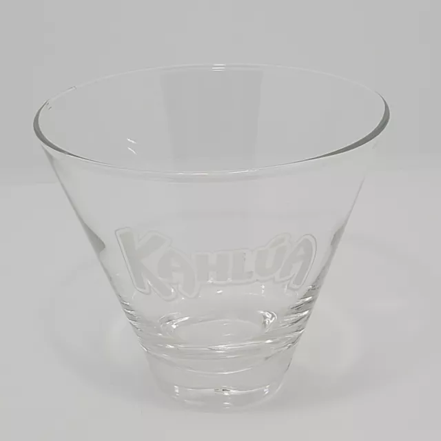 Kahlua Cone Shaped Cocktail Glass Rare Etched Logo Unique Shape 3.5” Inch