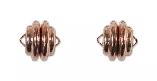 5 COPPER MAGNETIC CLASPS Mag-Lok ~ Super Strong 10mm x 10mm with Loop
