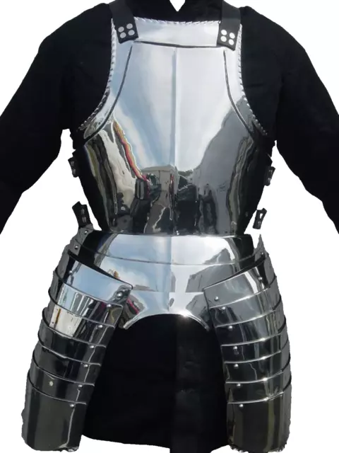 Stainless Steel Medieval Knight silver Suit Of Armor Combat Full Body helmet