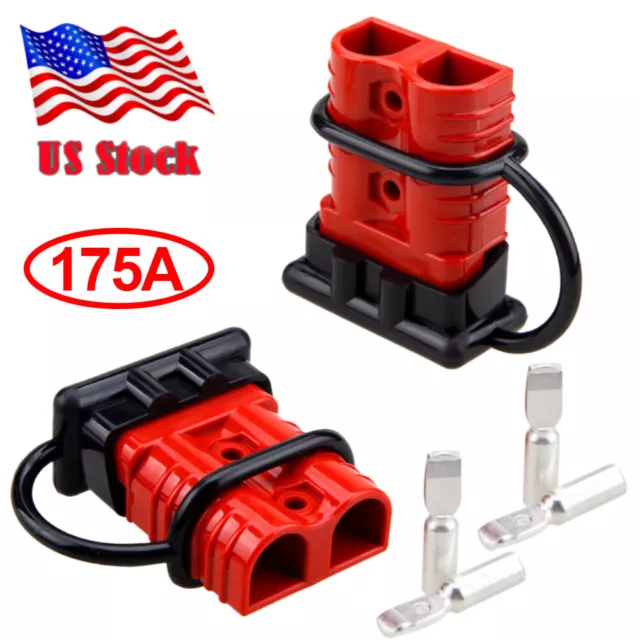 175A Winch Terminal Battery Quick Connect Disconnect Plug 600V 1AWG with Cover
