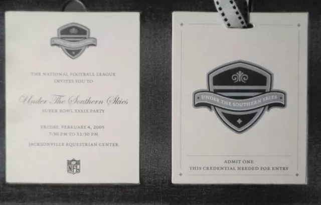 2005 NFL Super Bowl XXXIX Party Invitation - Patriots vs Eagles