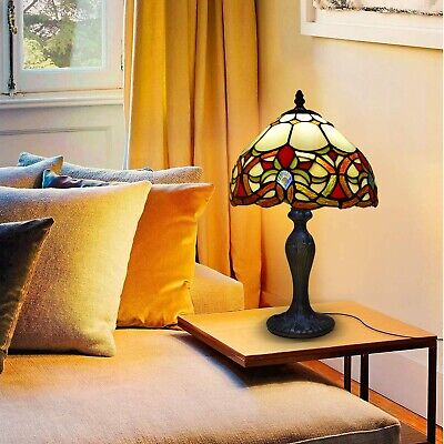 10 pollici Tiffany Stile Lampada da tavolo realizzato a mano camera da letto salotto vetro colorato