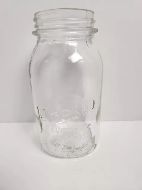 Vintage Quart Clear Presto Supreme Mason Duraglas Jar Owens Illinois Glass Co