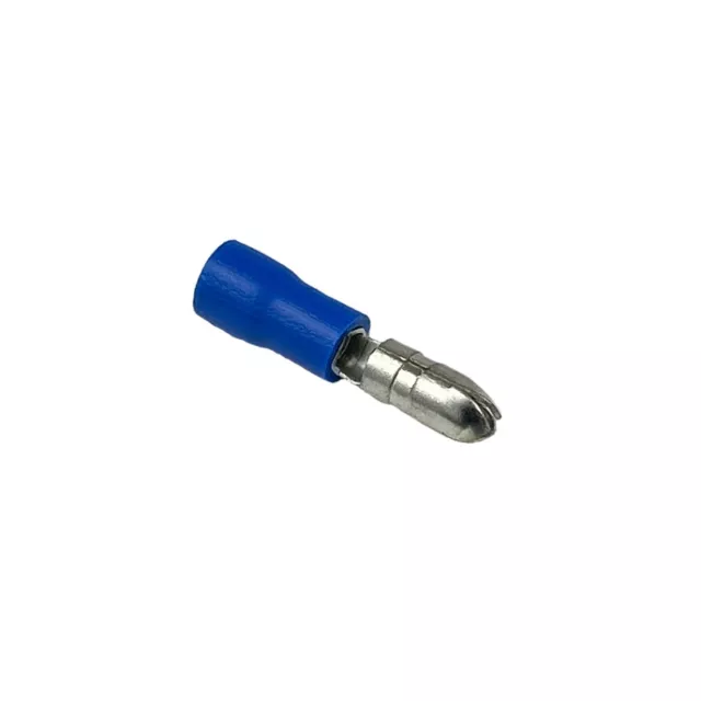 Bullet Terminals, Male, PVC Insulated, 14-16 AWG Wire, Blue, 10 Pcs