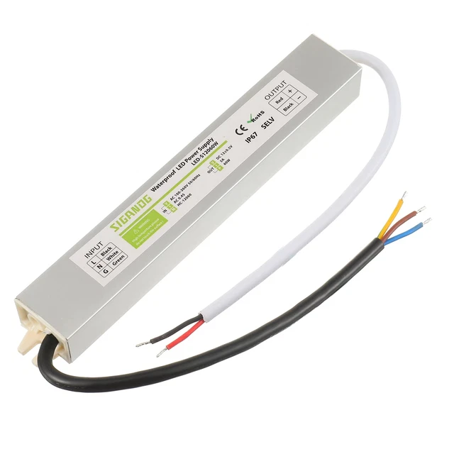 SIGANDG 60W Watts LED Driver Power Supply Transformer Adapter Waterproof IP67 AC