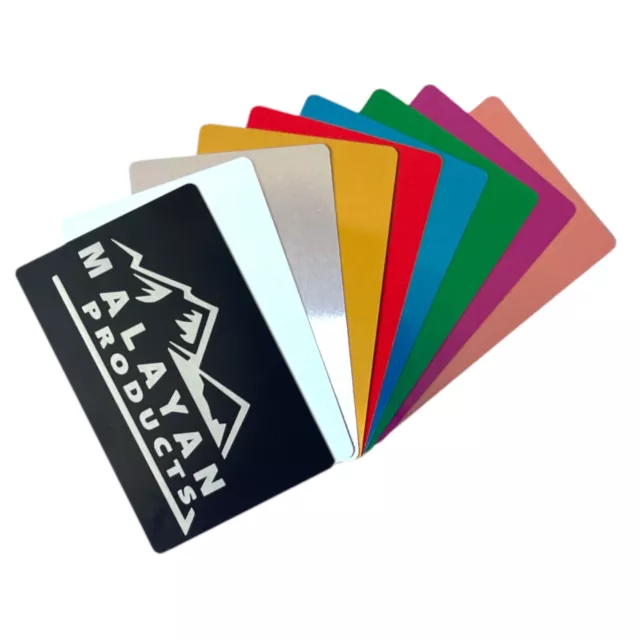 50 THICK 0.5mm Blank Metal Business Cards Anodized Aluminum, Laser & sublimation