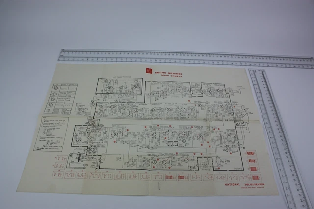 NATIONAL TV CIRCUIT DIAGRAM Wiring Schematic 1950s PHYSICS Electricity ...