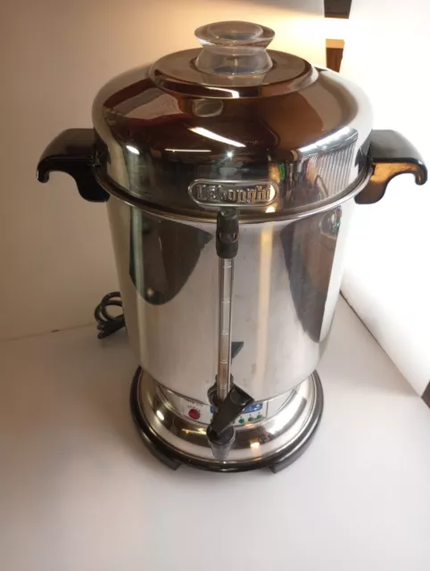 DeLonghi Ultimate Coffee Urn 60 Cup Commercial Stainless Steel Percolator  DCU60T