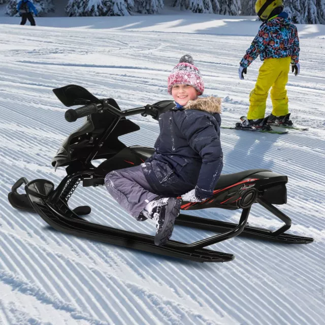 Snow Racer Iconic Schwarz Schlitten Lenkschlitten Kinderschlitten Rodel NEU