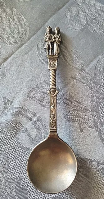 Antique Pewter German Wedding Spoon 7"