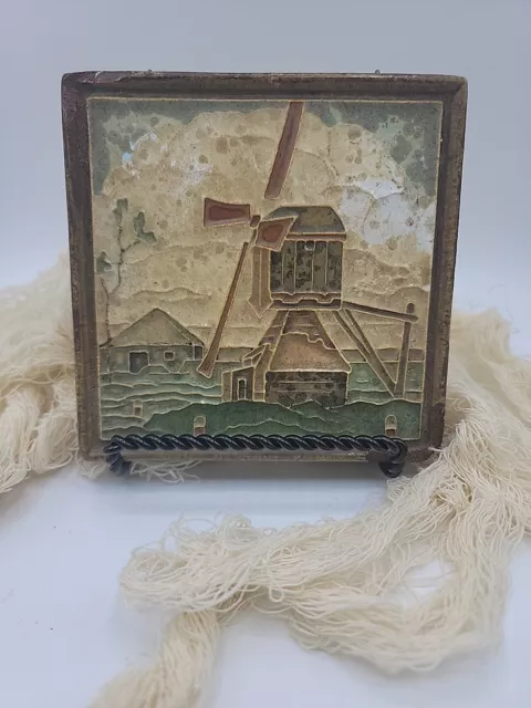 Royal Delft Cloisonne Antique Tile Windmill