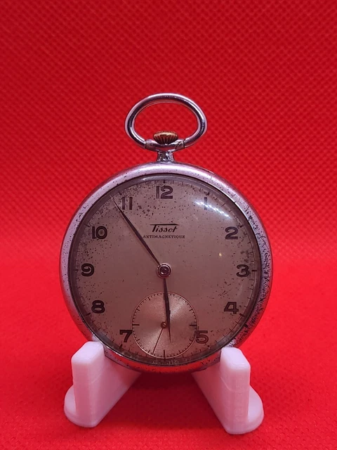 Montre Gousset TISSOT Mécanique Ancienne - Mouvement Manuel, Boîtier Argenté, Fonctionne, Occasion