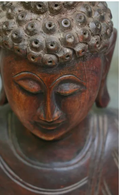 Buddha Hand Carved Wood Sitting Handmade Seated Meditation Buddha Figurine 2023