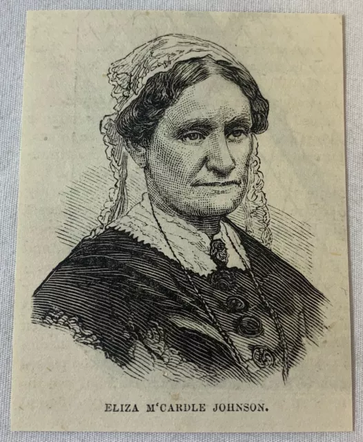 1877 Piccolo Rivista Incisione ~ Eliza Mccardle Johnson