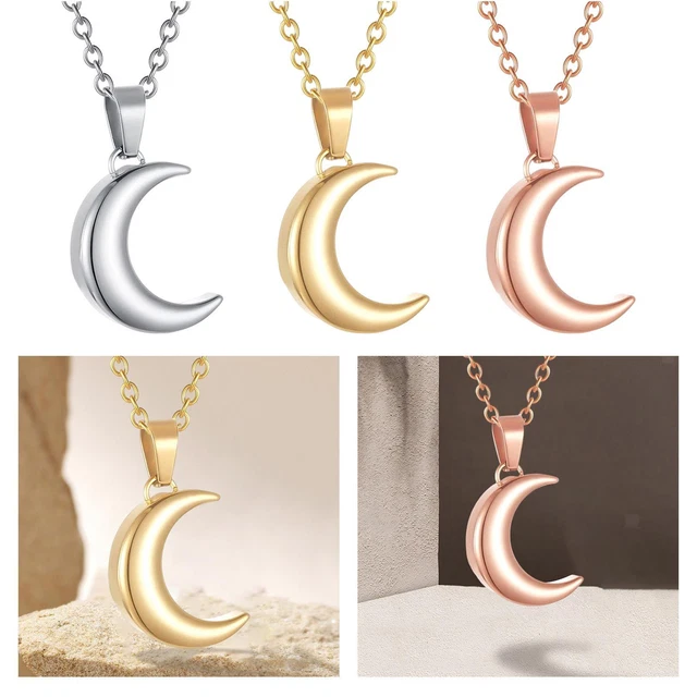 Urnen-Halskette, Mondform, Geschenkhalter für Asche, Abschlussgeschenke,