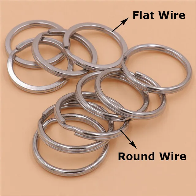 10X 10-38mm Brass Stainless Steel Split Rings Double Loop Key Ring Leather Craft