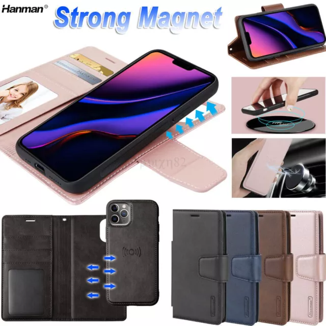 SALE For iPhone 15 Pro Max 14 13 12 11 Detachable Magnet Wallet Flip Case Cover