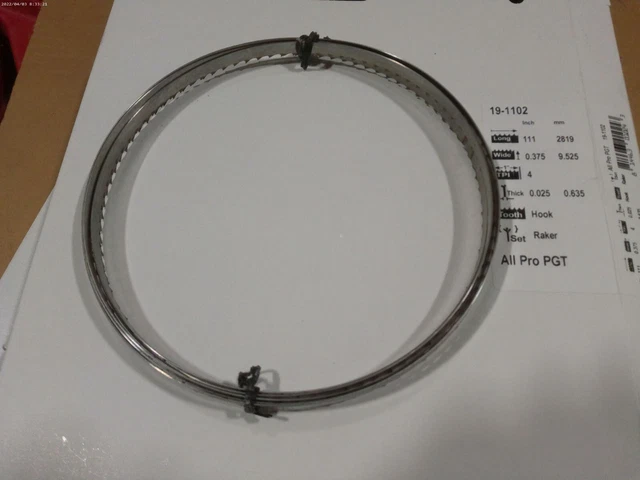 THREE!! Bandsaw Blades 111" x 3/8" x .025 x 4 Tooth Hook Carbon By Morse & Rikon