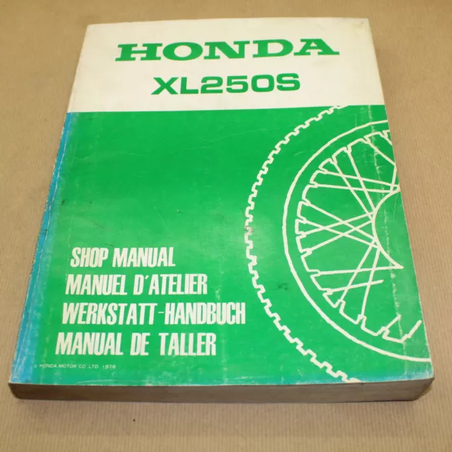 Manuel Revue Technique D Atelier Honda Xls 250 1979-  -  Xl 250 S Entretien